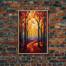 Carregar imagem no visualizador da galeria, Abstract Wall Art, Forest Print, Fall Wall Art, Canvas Print, Wall Art, Vertical Print, Nature Print, College Dorm Decor, Living Room Prints
