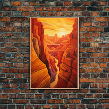 Carregar imagem no visualizador da galeria, Canyon Wall Art, Sunset Wall Print, Landscape Print, Canvas Print, Wall Art, Vertical Art, Friendship Gift, Above Bed Art, Camper Wall Decor
