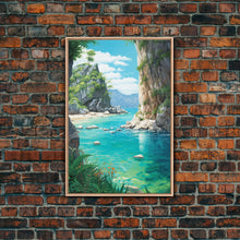 Carregar imagem no visualizador da galeria, Beach Cove Wall Art, Ocean Print, Seashore Wall Art, Canvas Print, Wall Art, Vertical Art, Seascape Art Print, College Dorm Decor, RV Decor
