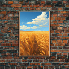 Carregar imagem no visualizador da galeria, Farm Wall Print, Wheat Feld Wall Art. Countryside Art, Canvas Print, Wall Art, Vertical Art, Couple Gift, Ranch Wall Art, Bedroom Prints
