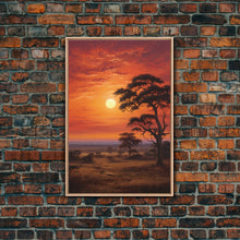 Carregar imagem no visualizador da galeria, African Wall Art, Savannah Wall Art, Canvas Print, Wall Art, Vertical Art, Landscape Print, Retirement Gifts, Apartment Wall Decor, RV Decor
