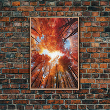 Carregar imagem no visualizador da galeria, Fall Wall Art, Trees Art Print, Nature Wall Art, Canvas Print, Wall Art, Vertical Art, Nature Lover Gift, Modern Office Art, Living Room Art
