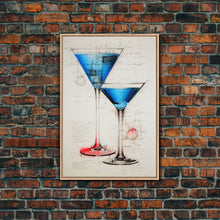 Cargar imagen en el visor de la galería, Cocktail Wall Art, Bar Cart Art, Alcohol Wall Art, Canvas Print, Wall Art, Vertical Art, Kitchen Wall Art, Best Friend Gifts, House Wall Art
