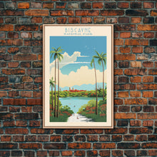 Carregar imagem no visualizador da galeria, Biscayne National Park, Framed Wall Art Canvas Print, Travel Poster, Florida Travel Art, Roadtrip Decor, Cool Art, Retro State Park Art
