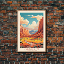 Carregar imagem no visualizador da galeria, Capital Reef National Park Travel Poster Print, Canvas Print Wall Art, Utah Travel Art, Midcentury Modern Travel Decor
