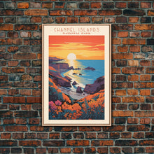 Cargar imagen en el visor de la galería, Channel Islands National Park California Travel Art, National Park Print, Minimalist Travel Art, Midcentury Modern Style Landscape Painting
