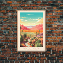 Load image into Gallery viewer, Death Valley National Park Travel Poster Print, Canvas Print Wall Art, California Travel Art, Midcentury Modern Travel Decor, MCM Wall Art
