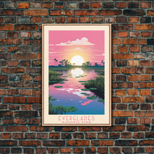 Carregar imagem no visualizador da galeria, Everglades National Park Florida Travel Art, National Park Print, Minimalist Travel Art, Midcentury Modern Style Landscape Painting
