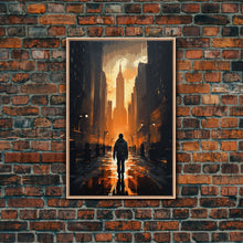 Load image into Gallery viewer, Dystopian Art, City, Urban Art, Cityscape Art, Canvas Print, Wall Hanging, Portrait Art, Gift For Coworker, Video Game Art, Tiny House Decor

