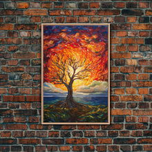 Carregar imagem no visualizador da galeria, Burning Tree Art, Abstract Art, Tree Wall Art, Canvas Print, Wall Hanging, Portrait Art, Thank You Gift, Bedroom Prints, Indie Room Decor
