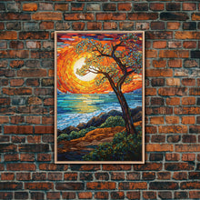Carregar imagem no visualizador da galeria, Beach Art, Sunset, Abstract Art, Ocean Wall Art, Canvas Print, Wall Hanging, Portrait Art, Gift For Her, Kitchen Wall Decor, Farmhouse Art
