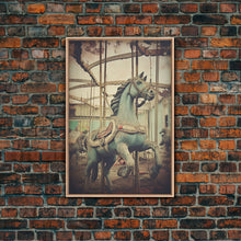 Carregar imagem no visualizador da galeria, Abandoned Circus, Carousel Art, Carnival Art, Canvas Print, Wall Hanging, Portrait Art, College Dorm Decor, Gaming Wall Decor, Office Art

