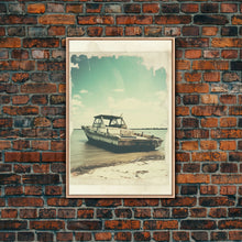 Load image into Gallery viewer, Boat Wall Art, Beach Wall Art, Coastal Wall Art, Canvas Print, Wall Hanging, Portrait Art, Home Wall Decor, Office Wall Art, Unique Gift
