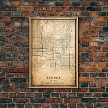 Load image into Gallery viewer, Phoenix Arizona Street Map, Framed Canvas Art, Arizona United States Road Map Wall Art, Office Wall Art, Wall Decor for Office
