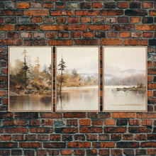 Carregar imagem no visualizador da galeria, Beautiful 3 Piece Wall Art Canvas Print Set, Landscape Painting, Living Room Decor, Office Art, Wall Decor, Landscape Moody Landscape
