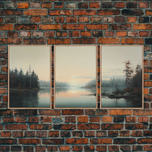 Carregar imagem no visualizador da galeria, Framed Canvas Wall Art Set of 3 Oil Painting Forest Tree Prints Minimalist Neutral Art Modern Farmhouse Wall Decor, Boho Art
