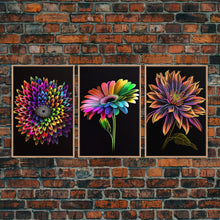 Load image into Gallery viewer, Botanical Canvas Print Set of 3 - Botanical Illustration - Botanical Art Print - Art Prints - Botanical Print Set of 3 - Botanical Wall Art

