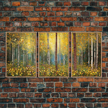 Carregar imagem no visualizador da galeria, Forest Wall Art, Trees Art Print, Wildflower Wall Art, Canvas Print, Wall Art, 3 Piece Wall Art, Birthday Gift, Farmhouse Wall Art, RV Decor

