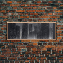 Carregar imagem no visualizador da galeria, Abstract Buildings Canvas Print, Urban Art, City Art, Cityscape, Skyline, Monochromatic, Wall Decor, Panoramic, Wall Art, Canvas Print
