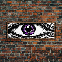 Carregar imagem no visualizador da galeria, Big Eye Art, Line Art Print, Canvas Print, Eye Canvas Art, Eye Art Original, Framed Art Print, Wall Decor, Panoramic, Wall Art, Canvas Print

