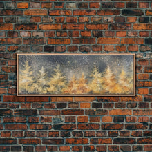 Carregar imagem no visualizador da galeria, Abstract Forest Art, Abstract Trees Canvas, Snow In The Forest, Winter Wall Decor, Large Canvas Print, Panoramic, Wall Art, Canvas Print
