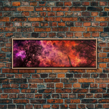 Cargar imagen en el visor de la galería, Forest Fire Canvas Art,  Fire Canvas Art,  Large Canvas Print, Woods On Fire Art Print, Purple Forest Art, Panoramic, Wall Art, Canvas Print
