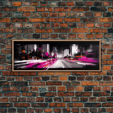 Carregar imagem no visualizador da galeria, Abstract City Art Print, Abstract Framed Canvas Print, Skyscrapers, Urban Art Wall Decor, Wall Decor, Panoramic, Wall Art, Canvas Print
