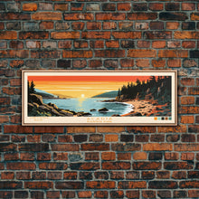 Carregar imagem no visualizador da galeria, Acadia National Park, Panoramic Maine Travel Art, National Park Print, Minimalist Travel Art, Midcentury Modern Style Landscape
