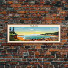 Carregar imagem no visualizador da galeria, Acadia National Park, Panoramic Maine Travel Art, National Park Print, Minimalist Travel Art, Midcentury Modern Style Landscape
