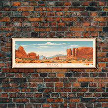 Carregar imagem no visualizador da galeria, Arches National Park, Panoramic Utah Travel Art, National Park Print, Minimalist Travel Art, Midcentury Modern Style Landscape
