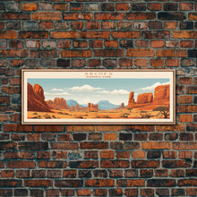 Carregar imagem no visualizador da galeria, Arches National Park, Panoramic Utah Travel Art, National Park Print, Minimalist Travel Art, Midcentury Modern Style Landscape
