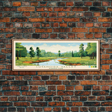 Load image into Gallery viewer, Cuyahoga Valley National Park, Panoramic Ohio Travel Art, National Park Print, Minimalist Travel Art, Midcentury Modern Style Landscape
