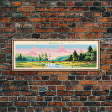 Load image into Gallery viewer, Cuyahoga Valley National Park, Panoramic Ohio Travel Art, National Park Print, Minimalist Travel Art, Midcentury Modern Style Landscape
