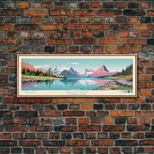 Carregar imagem no visualizador da galeria, Glacier National Park, Panoramic Montana Travel Art, National Park Print, Minimalist Travel Art, Midcentury Modern Style Landscape
