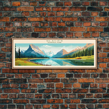 Carregar imagem no visualizador da galeria, Glacier National Park, Panoramic Montana Travel Art, National Park Print, Minimalist Travel Art, Midcentury Modern Style Landscape
