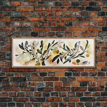 Carregar imagem no visualizador da galeria, Apple Tree Leaves Wall Art, Ready To Hang Canvas Print, Panoramic Art, Floral Arrangement Wall Decor

