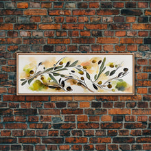 Carregar imagem no visualizador da galeria, Apple Tree Leaves Wall Art, Ready To Hang Canvas Print, Panoramic Art, Floral Arrangement Wall Decor, Above Bed, Above Couch, Above Sofa
