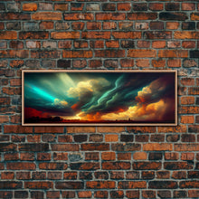 Carregar imagem no visualizador da galeria, A Rain Storm, Texas Art, Framed Canvas Print, Panoramic Wall Art, Extra Large Art, Huge Wall Art, Above Couch / Sofa Living Room Art
