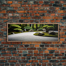 Load image into Gallery viewer, Zen Garden Art, Framed Canvas Print, Meditation Center Wall Decor, Lobby Art, Entryway Decor, Calming Meditation Art
