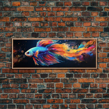 Cargar imagen en el visor de la galería, Betta Fish Painting Wall Art, Framed Canvas Print, Siamese Fighting Fish, Aquarium Wall Art, Colorful Pet Fish painting
