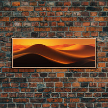 Carregar imagem no visualizador da galeria, Asbtract Art Deco Style Sand Dunes, Framed Canvas Print, Living Room Decor, MCM Style Art, Midcentury Modern, Minimalist Art
