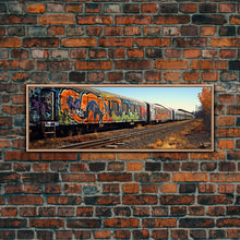 Carregar imagem no visualizador da galeria, Abandoned Train Tracks, Urban Decay Graffiti Photography, Framed Canvas Print, Industrial Loft Decor, Loft Wall Art, Urban Art
