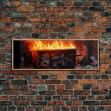 Carregar imagem no visualizador da galeria, A Dumpster Fire, Canvas Wall Art, Modern Art, Urban Art, Wall Print
