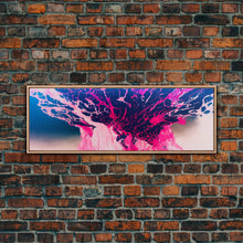 Carregar imagem no visualizador da galeria, Bubblegum Pink Abstract Explosion Art, Extra Large Wall Art, Framed Panoramic Canvas Print, Framed Wall Art

