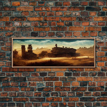 Load image into Gallery viewer, Abandoned Wild West Mining Town, Extra Large Wall Art, Framed Panoramic Canvas Print, Framed Wall Art
