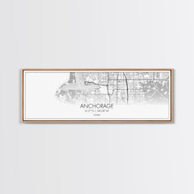 Load image into Gallery viewer, Panoramic Anchorage City Map, Alaska Art, Map Print, Minimalist Wall Art, Canvas Art, Housewarming Gift, Street Map Art, Closing Gift
