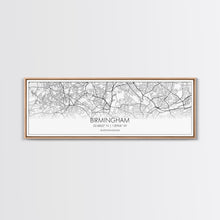 Load image into Gallery viewer, Panoramic Birmingham City Map, United Kingdom Art, Map Print, Minimalist Wall Art, Canvas Art, Housewarming Gift, Street Map, Closing Gift
