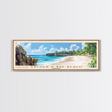 Carregar imagem no visualizador da galeria, Archer’s Bay Beach, Barbados Panoramic Beach Print, Vacation Gift, Barbados Wall Art, Framed Canvas Print, Framed Beach Painting
