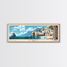 Carregar imagem no visualizador da galeria, Atrani, Italy Panoramic Print, Vacation Gift, Italy Wall Art, Beach Painting, Beach Decor, Beach Or Lakehouse Art
