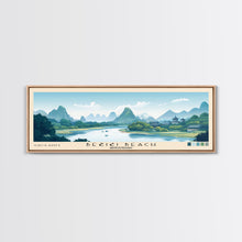Carregar imagem no visualizador da galeria, Bečići Beach, Montenegro Panoramic Print, Vacation Gift, Montenegro Wall Art, Beach Painting, Beach Decor, Beach Or Lakehouse Art
